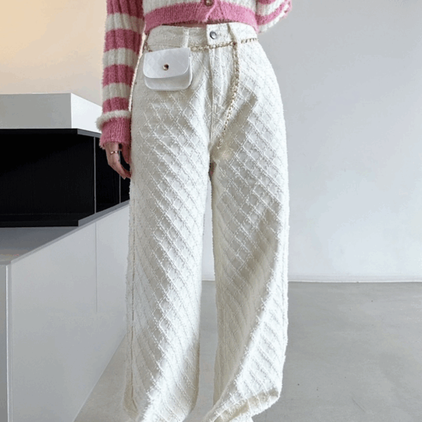 Cerelline – Tkana tekstura – Szerokie spodnie